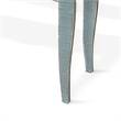 Rena Side End Table- Scallop Trim- 28 Inch Seagrass Green Mahogany