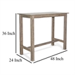 Rena Counter Table- 48 Inch Rectangular Beige Pebble Mahogany Wood