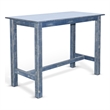 Rena Counter Height Table 48 Inch Rectangular Ocean Blue Mahogany Wood