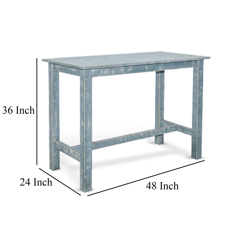 Rena Counter Table- 48 Inch Rectangular Grass Green Mahogany Wood