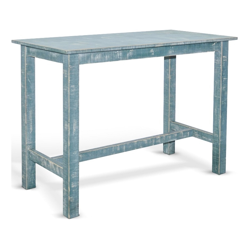 Rena Counter Table- 48 Inch Rectangular Grass Green Mahogany Wood