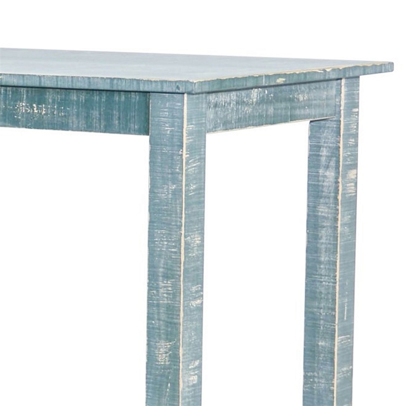 Rena Bar Height Table- 48 Inch Rectangular Seagrass Mahogany Wood