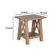 Anva End Table- Light Brown Mahogany- Shelf- Rectangular 24 Inch