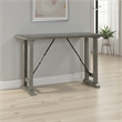 Anab Counter Height Table- Rectangular Gray Wood and Turnbuckle Base
