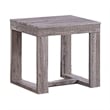 Knic Side End Table- 24 Inch- Gray Square Wood Top- Double Pedestal