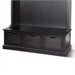 Kota Foyer Coat Rack Entry Hall Tree w Storage Bench- Black 85 Inch