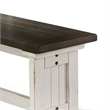 Orso Side Dining Bench- Plank Seat- Off White and Brown Wood 48 Inch