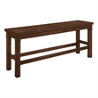 Lsy Counter Height Dining Bench- 64 Inch Dark Brown Wood Frame