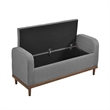 Bity Lift Top Storage Bench- Medium Gray Textured Fabric- Wood 50 Inch