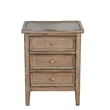 Rena Side End Table - 3 Drawers with Round Knobs - Mahogany Wood