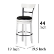 Orso Swivel Barstool Chair Set of 2- Black Faux Leather- White- Black