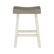 Casy 25 Inch Counter Height Stool- Saddle Seat- White Rubberwood- Set of 2