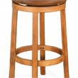 Marv Swivel Barstool Set of 2- Brown Faux Leather- Mahogany Wood