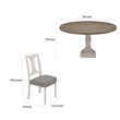 Sane 5pc Dining Table and Chair Set- Fiddleback- Round Top- Gray- White