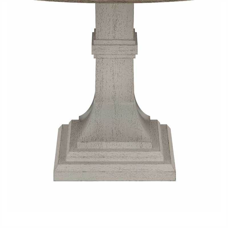 Sane 5pc Dining Table and Chair Set- Fiddleback- Round Top- Gray- White