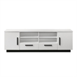 Sda 71 Inch TV Media Console- Door Cabinets- Drawers- Black Handles- White