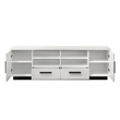 Sda 71 Inch TV Media Console- Door Cabinets- Drawers- Black Handles- White