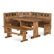 Marv 4pc Breakfast Dining Table Set- Corner Storage Bench Light Brown