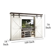 Orso TV Media Entertainment Console Wall w Barn Doors White 109 Inch