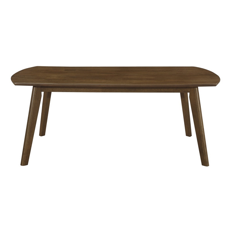 Indy 3 Piece Coffee and End Table Set- Angled Legs- Walnut Brown Solid Wood