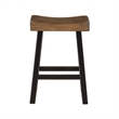 Casy 4pc Counter Height Table Set- 3 Contour Stools- Black Brown Wood
