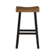 Casy 4pc Bar Height Table Set- 3 Contour Stools- Black Brown Wood