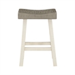 Casy 4pc Counter Height Table Set- 3 Contour Stools- White Brown Wood