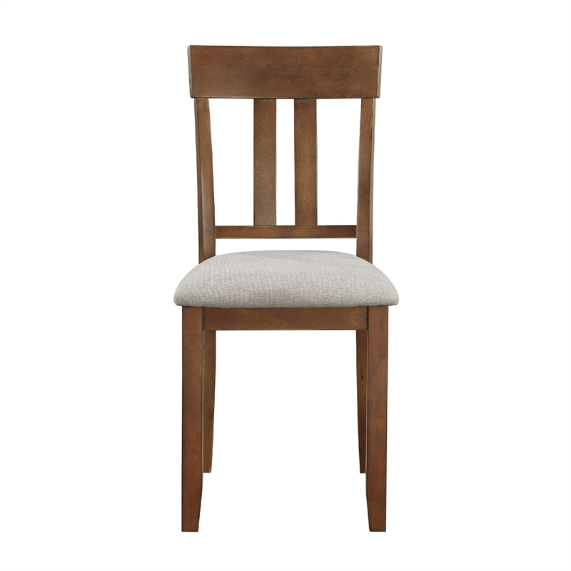 Penny 7pc Dinette Set- Table and 6 Beige Dining Chairs- Cherry Wood