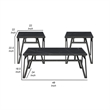 Howie 3pc Coffee and End Table Set- Black Sintered Stone- Bronze