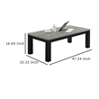 Tex 3pc Coffee and Side End Table Set- Gray Top- Black Wood Legs