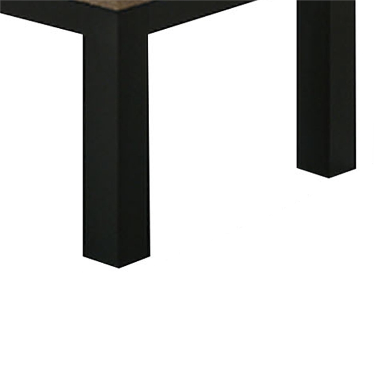 Tex 3pc Coffee and Side End Table Set- Brown Top- Black Wood Legs