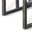 Rena 3 Piece Nesting Accent Table Set- Slatted- Rustic Black Mahogany