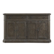 Koa 66 Inch Sideboard Server Console- 2 Beveled Drawers- Driftwood Brown