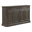 Koa 66 Inch Sideboard Server Console- 2 Beveled Drawers- Driftwood Brown