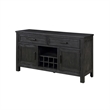 Lory 54 Inch Sideboard Server Buffet- 2 Drawers- Cabinets- Wine Rack- Black