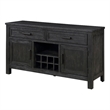Lory 54 Inch Sideboard Server Buffet- 2 Drawers- Cabinets- Wine Rack- Black