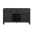 Lory 54 Inch Sideboard Server Buffet- 2 Drawers- Cabinets- Wine Rack- Black