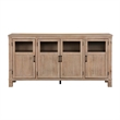Deen 75 Inch Sideboard Buffet Server- 3 Cabinets- 4 Doors- Brown Wood