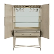 Olto Bar Cabinet- 68 Inch- 2 Shelves and Stemware Racks- Brown Veneer