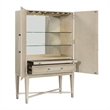 Olto Bar Cabinet- 68 Inch- 2 Shelves and Stemware Racks- Brown Veneer