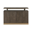 Greta Sideboard Buffet Console 2 Cabinets- Floating Top- Gold- Brown