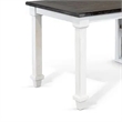Zena Writing Desk- White Turned Legs- 56 Inch Rectangular Brown Top