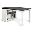 Zena Writing Desk- White Turned Legs- 56 Inch Rectangular Brown Top