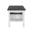 Zena Writing Desk- White Turned Legs- 56 Inch Rectangular Brown Top