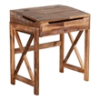 Havi School Desk- 28 Inch Flip Top Storage- X Base- Rustic Light Brown