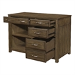 Belinda Credenza Desk with Shelves and Drawers- Classic Brown- 44 Inch