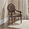 Alder Desk Armchair- Dark Brown Faux Leather- Solid Wood and Foam