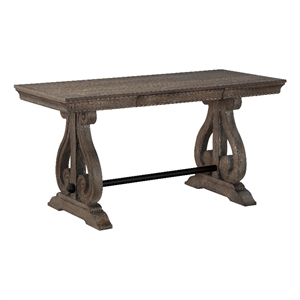 Luon Writing Desk- Traditional Classy Dark Oak Brown Veneer-  60 Inch