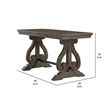 Luon Writing Desk- Traditional Classy Dark Oak Brown Veneer-  60 Inch