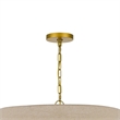 Pomy 28 Inch Chandelier-Hardback Burlap Shade-Gold Black Metal